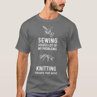 Funny Sewing And Knitting Gift Christmas Humour De T-Shirt