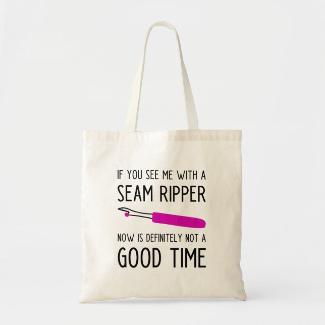 Funny Sewing and Quilting Slogan Tote Bag (Front)