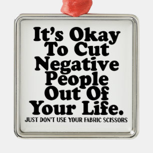 Funny Sewing Fabric Scissors Quote Quilter Sewist  Metal Ornament