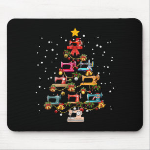 Funny Sewing Machine Christmas Tree Christmas Orna Mouse Pad