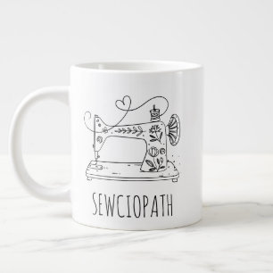 Funny Sewing,Quilter Gift, Sewing Lover, Sewciopat Large Coffee Mug