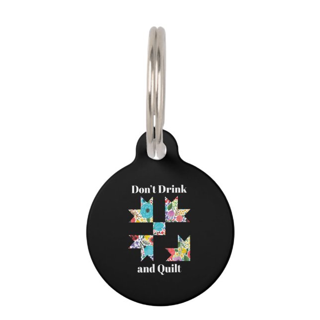 Funny Sewing Quilting Lovers Pet Tag (Front)