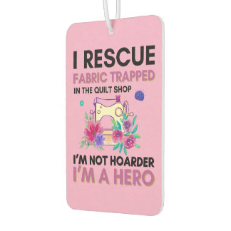 Funny Sewing Quote Vintage Floral Sewing Machine Car Air Freshener