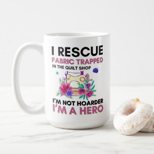 Funny Sewing Quote Vintage Floral Sewing Machine Coffee Mug