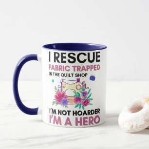 Funny Sewing Quote Vintage Floral Sewing Machine Mug