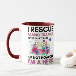Funny Sewing Quote Vintage Floral Sewing Machine Mug