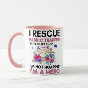 Funny Sewing Quote Vintage Floral Sewing Machine Mug
