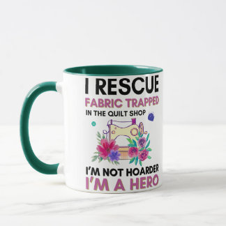 Funny Sewing Quote Vintage Floral Sewing Machine Mug