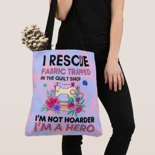 Funny Sewing Quote Vintage Floral Sewing Machine Tote Bag