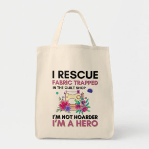 Funny Sewing Quote Vintage Floral Sewing Machine Tote Bag