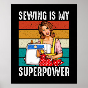 funny sewing word art Poster 