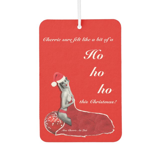 Funny Sexy Pinup Joke Christmas Car Air Freshener (Front)