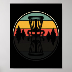 Funny Shade Design Vintage Retro Disc Golf Frisbee Poster