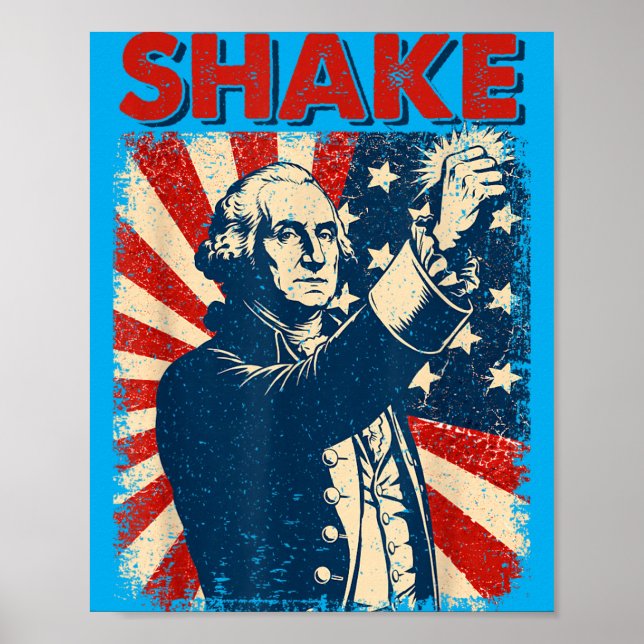 Funny Shake Matching Couples 4th Of July Joke Men Poster (Front)