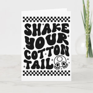 Funny Shake Your Cotton Tail Retro Cute Bunny East Card