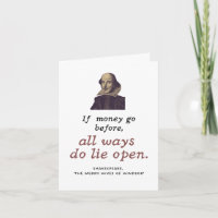 Funny Shakespeare Quote Cute Literary Money Gift