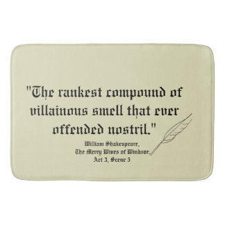 Funny Shakespeare quote for stinky toilets Bath Mat