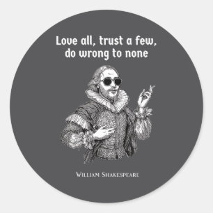 Funny Shakespeare Quote Theater English Literature Classic Round Sticker