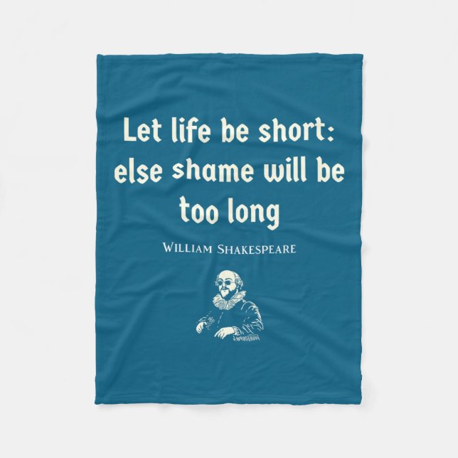 Funny Shakespeare Quote Theater English Literature Fleece Blanket (Front)