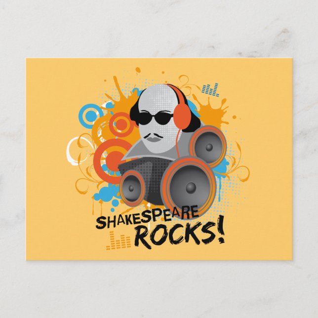 Funny Shakespeare Slogan Gift "Shakespeare Rocks" Postcard (Front)