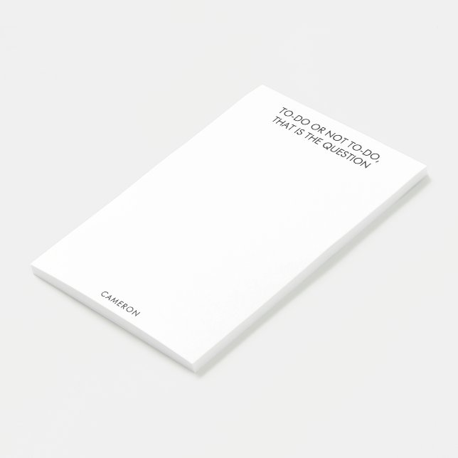 Funny Shakespeare To Do List Custom Name White Post-it Notes (Angled)