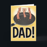Funny Shakin' Your Bacon Father's Day Card<br><div class="desc">Here's a cute and funny Father's Day card featuring some dancing bacon encouraging Dad to start shakin' his bacon! Happy Father's Day,  bacon-loving Dad! 

Thank you for choosing this original design by © Chuck Ingwersen. I post cartoons every day on Instagram: https://www.instagram.com/captainscratchy</div>
