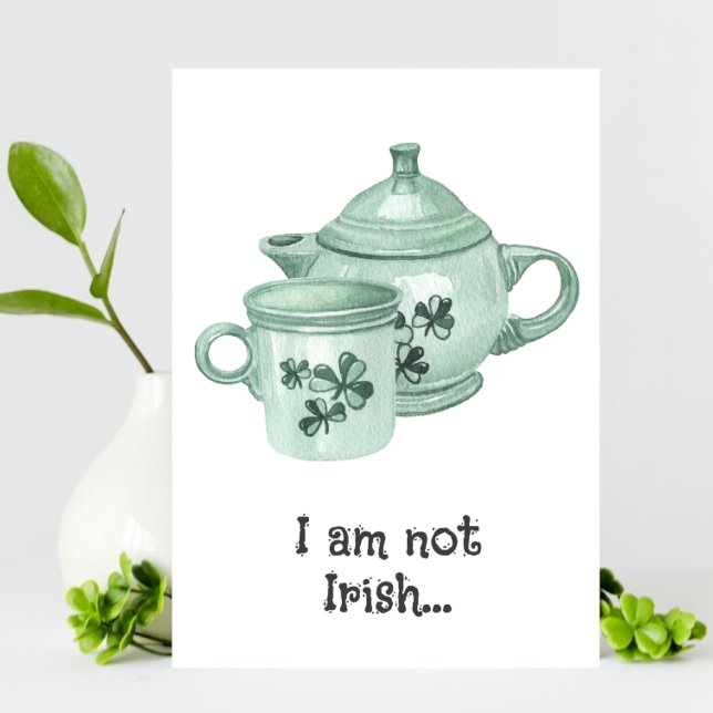 Funny Shamrock Coffe Pot St Patrick’s Day Card (Creator Uploaded)