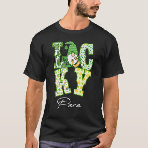 Funny Shamrock Gnome Luck Para St Patricks Day Iri T-Shirt