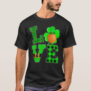 Funny Shamrock Green Plaid Love Onion St. Patrick' T-Shirt