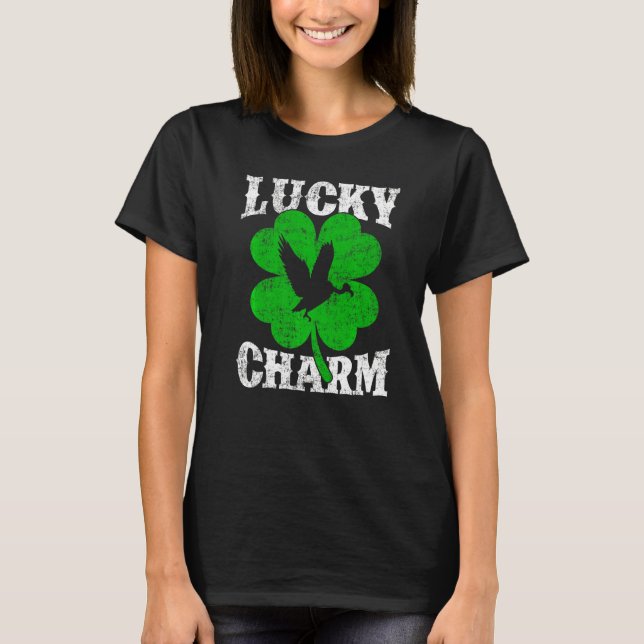 Funny Shamrock Leaf Lucky Charm Condor Bird St Pat T-Shirt (Front)