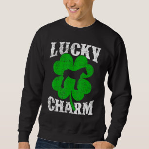 Funny Shamrock Leaf Lucky Charm Mule St Patrick's Sweatshirt