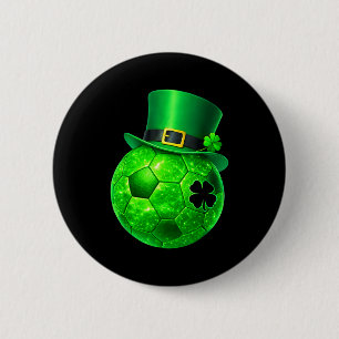 Funny Shamrock Leprechaun Soccer St Patricks Men B 6 Cm Round Badge