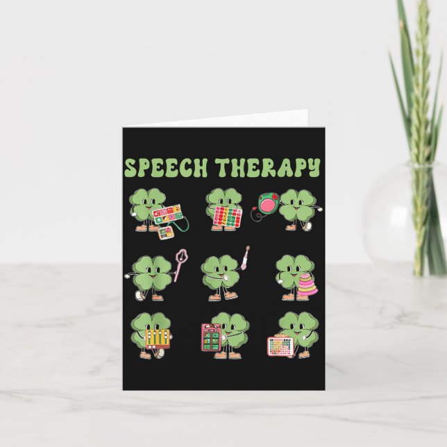 Funny Shamrock Speech Therapy St Patrick's Day Slp Card (Front)