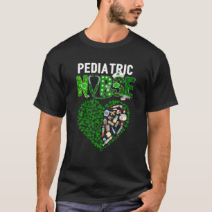 Funny Shamrock Stethoscope Pediatric Nurse St Patr T-Shirt