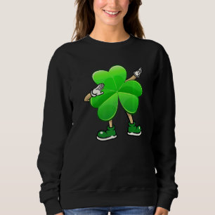 Funny Shamrock Wear Sunglasses Dab Dancer St Patri Sweatshirt