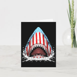 Funny shark american flag jawsome 4th of july kids card