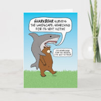 Funny Shark and Bear Quest Birthday