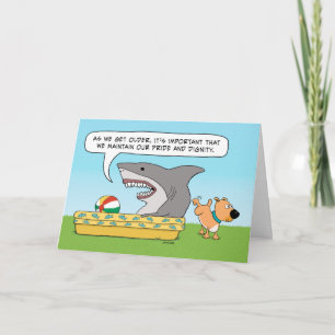 Funny Shark and Dog Birthday Card