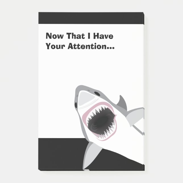 Funny Shark Attack Post-it Notes (Front)
