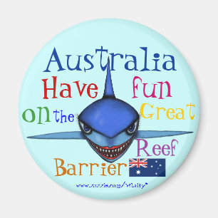 Funny shark Australia Great Barrier Reef magnet