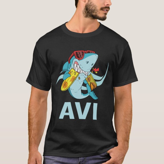 Funny Shark - Avi Name T-Shirt (Front)