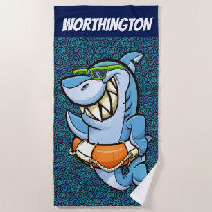 Funny Shark Beach Towel