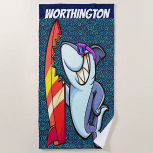 Funny Shark Beach Towel