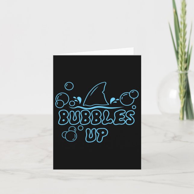Funny Shark Bubbles Up Sharks Lovers Vacation Fami Card (Front)