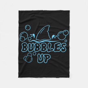 Funny Shark Bubbles Up Sharks Lovers Vacation Fami Fleece Blanket