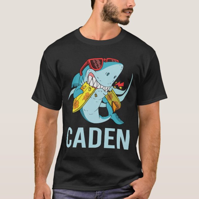 Funny Shark - Caden Name T-Shirt (Front)