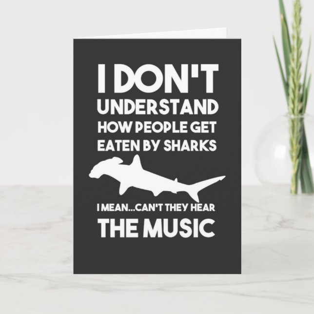 Funny Shark Cards Humourous Humour Ocean For Him H (Front)