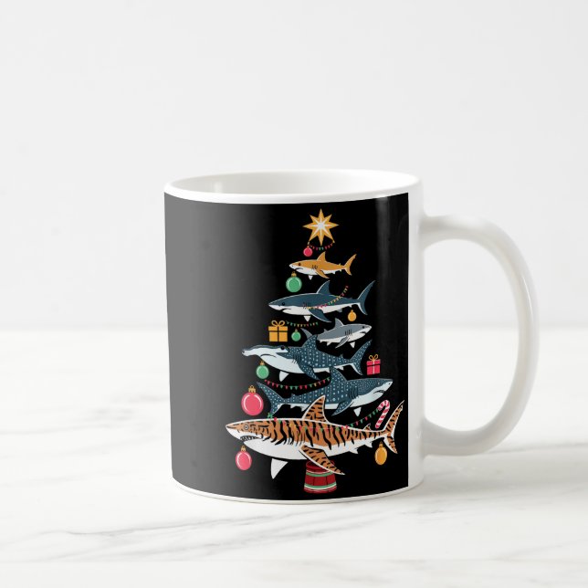 Funny Shark Christmas Tree  Coffee Mug (Right)