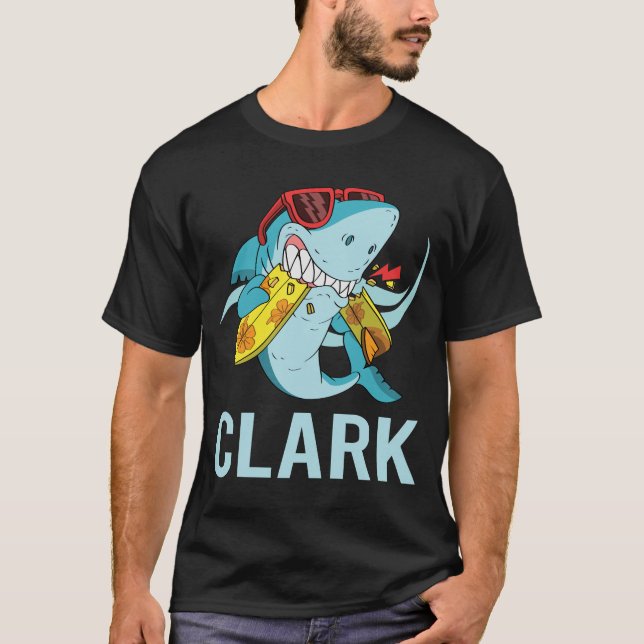 Funny Shark - Clark Name T-Shirt (Front)