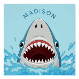 Funny Shark custom name poster